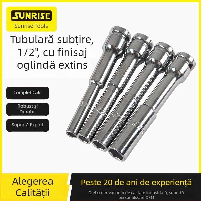 Sunrise cap de soclu extins, oglindit, cu pereți subțiri, 1/2 inch, pentru șuruburi cu impact electric