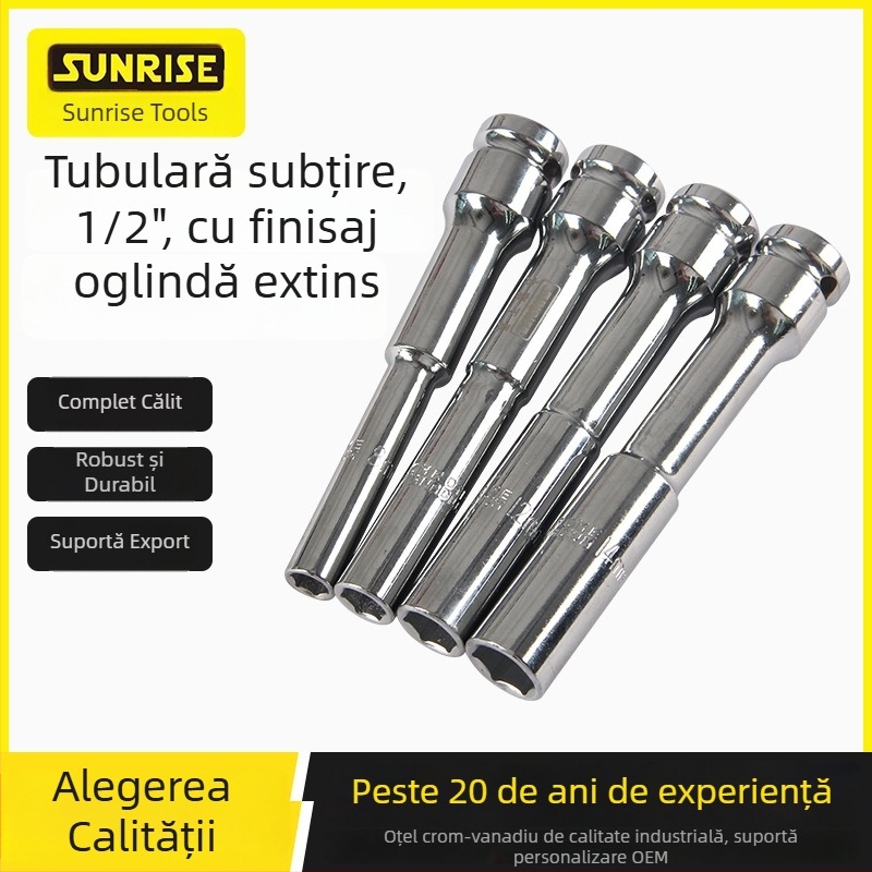 Sunrise cap de soclu extins, oglindit, cu pereți subțiri, 1/2 inch, pentru șuruburi cu impact electric