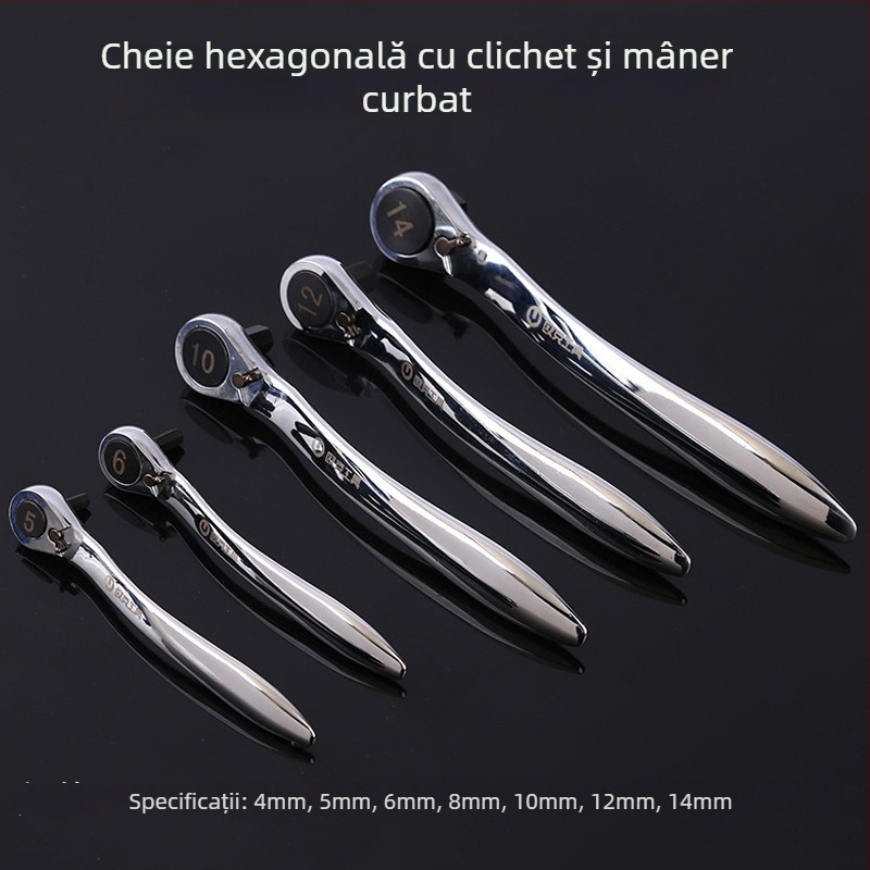 Cheie hexagonală cu mecanism bidirecțional pentru reparații auto