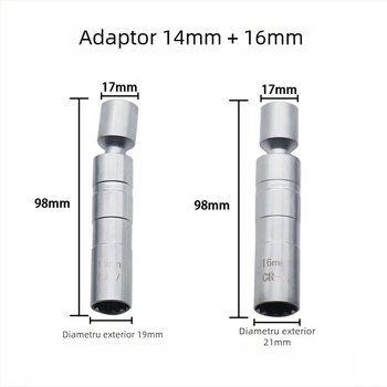 Soclu magnetic pentru bujii, cu pereți subțiri, universal, 14–16 mm, pentru reparații auto
