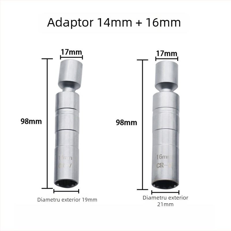 Soclu magnetic pentru bujii, cu pereți subțiri, universal, 14–16 mm, pentru reparații auto