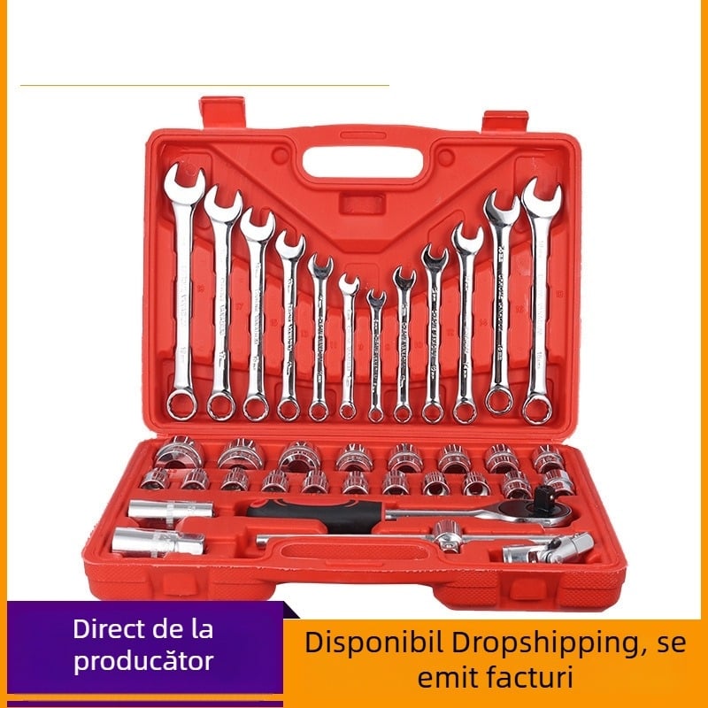 Set de scule pentru reparații auto, 32 sau 37 de piese, trusă de chei cu ax de 1/2 inch