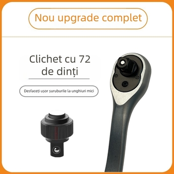 Set de unelte pentru reparații auto, etichetă privată, cu cheie clichet și set de capete, 72 de piese
