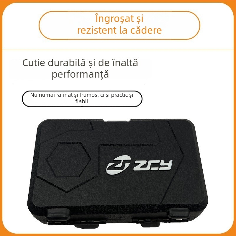 Set de unelte pentru reparații auto, etichetă privată, cu cheie clichet și set de capete, 72 de piese
