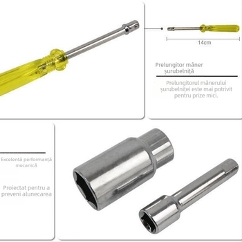 Set de 40 de piese: unelte combinate cu chei cu soclu și clichet pentru reparații auto și întreținere, cutie de unelte de urgență