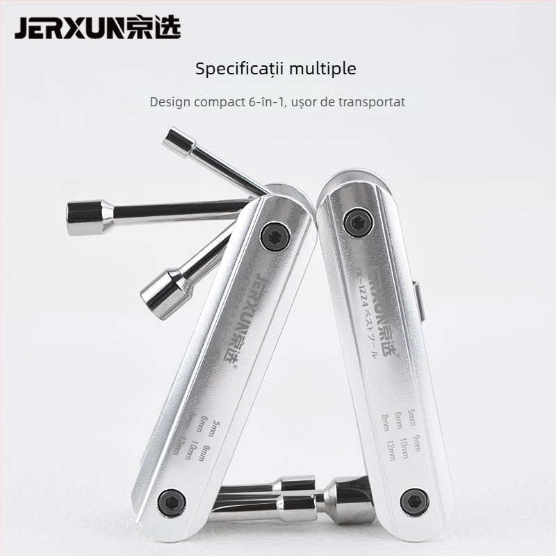 Set de șurubelnițe pliabil cu capete hexagonale — trusă multifuncțională pentru reparații auto și uz casnic
