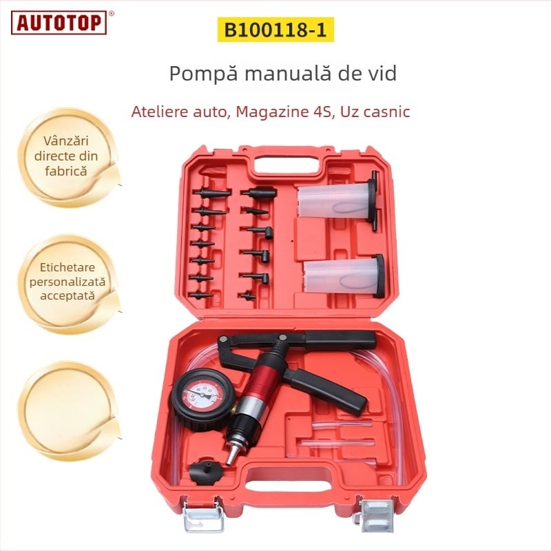Pompă manuală de vid pentru mașini, cu pistol de aspirație — instrument de reparații auto