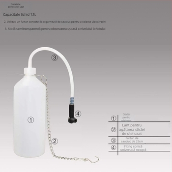 Pompa manuală pentru lichidul de frână auto, rezervor 1 L – pentru extracția uleiului uzat de ambreiaj, unelte de reparații auto