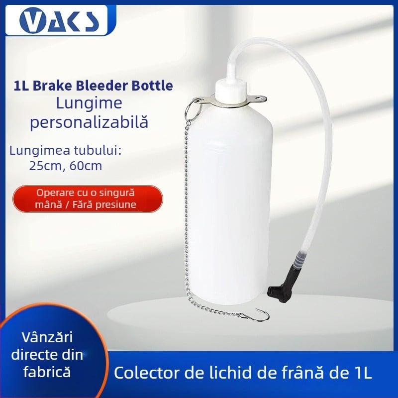 Pompa manuală pentru lichidul de frână auto, rezervor 1 L – pentru extracția uleiului uzat de ambreiaj, unelte de reparații auto