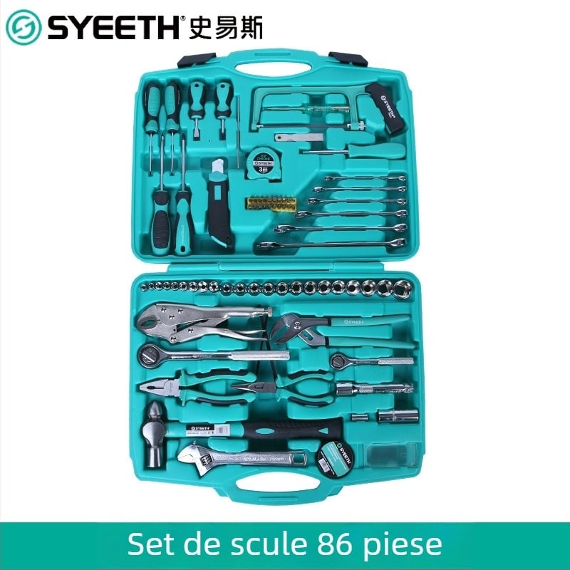 Set de scule auto, 86 de piese, pentru uz casnic – trusă multifuncțională cu capete pentru șurubelnițe