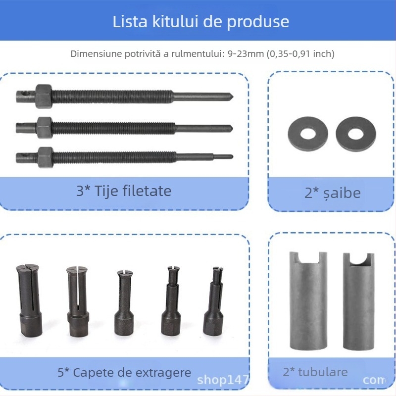 Unealtă de demontare a rulmenților pentru motociclete și cadre de biciclete electrice, extractor mic
