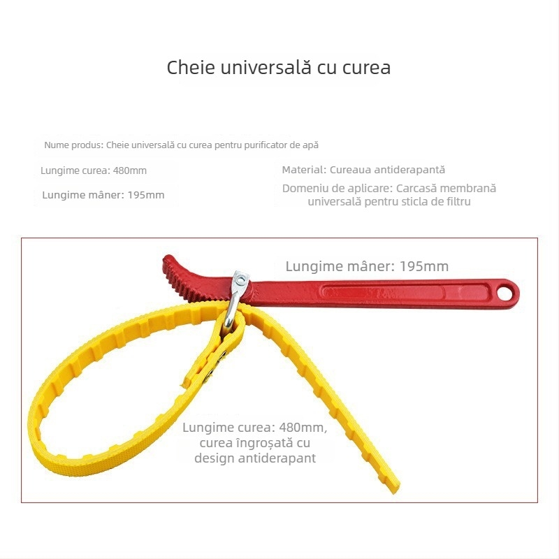 Venucia cheie metalică pentru filtru de ulei, pentru mașini – unealtă de schimb de ulei cu lanț și îndepărtare a elementului filtrului