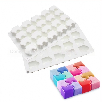 Formă de silicon pentru deserturi, puzzle de 20 de bucăți pentru coacere, mousse și budincă de ciocolată, DIY