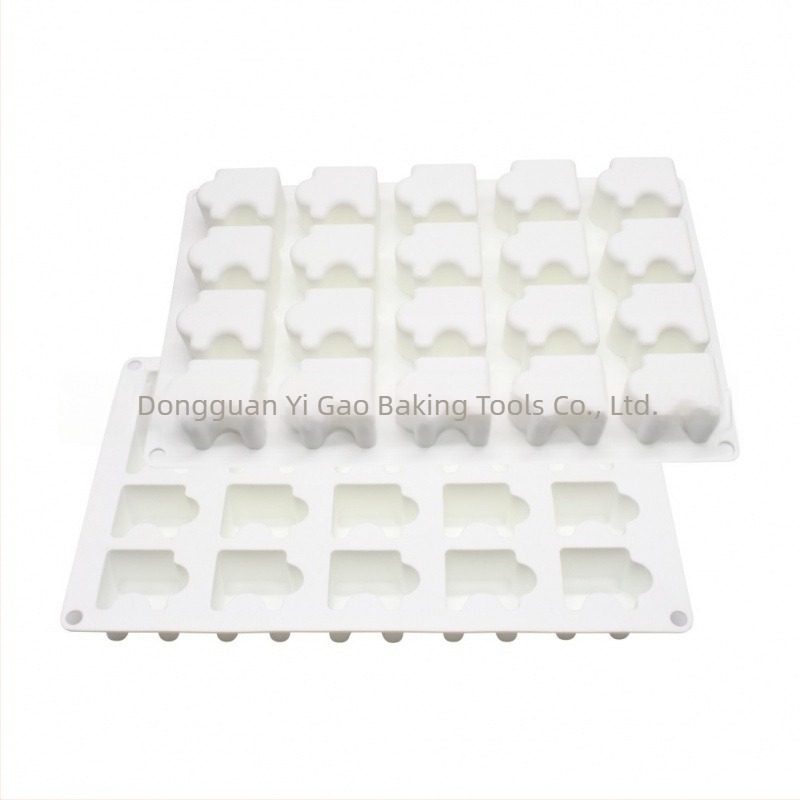 Formă de silicon pentru deserturi, puzzle de 20 de bucăți pentru coacere, mousse și budincă de ciocolată, DIY