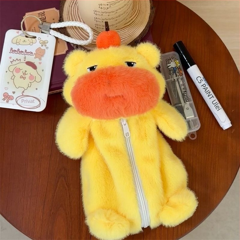 Capibara pluș drăguț cu husă pentru creion și geantă crossbody – jucărie pluș pentru zilele de naștere