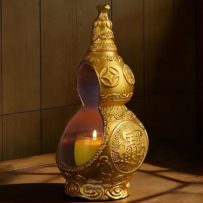 Candelabru în formă de gutuie purpurie-aurie, lampă de unt, bază rezistentă la vânt, design deschis, decor pentru casă