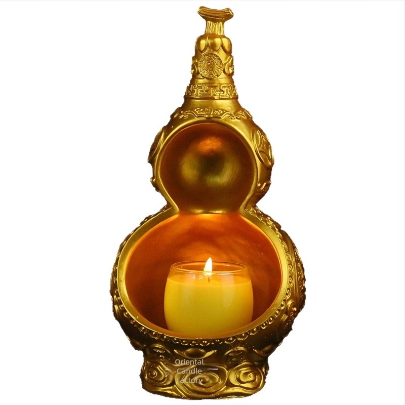 Candelabru în formă de gutuie purpurie-aurie, lampă de unt, bază rezistentă la vânt, design deschis, decor pentru casă