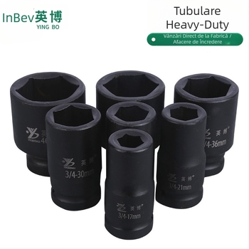 InBev Nuca pneumatică hexagonală, nivel industrial, lungime 8 cm, hexagon 19 mm, robust pentru ax de 3/4 inch