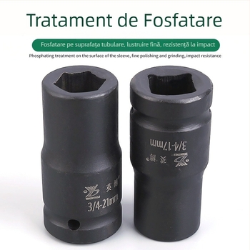 InBev Nuca pneumatică hexagonală, nivel industrial, lungime 8 cm, hexagon 19 mm, robust pentru ax de 3/4 inch