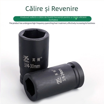 InBev Nuca pneumatică hexagonală, nivel industrial, lungime 8 cm, hexagon 19 mm, robust pentru ax de 3/4 inch
