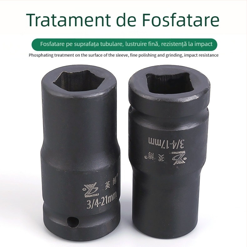 InBev Nuca pneumatică hexagonală, nivel industrial, lungime 8 cm, hexagon 19 mm, robust pentru ax de 3/4 inch