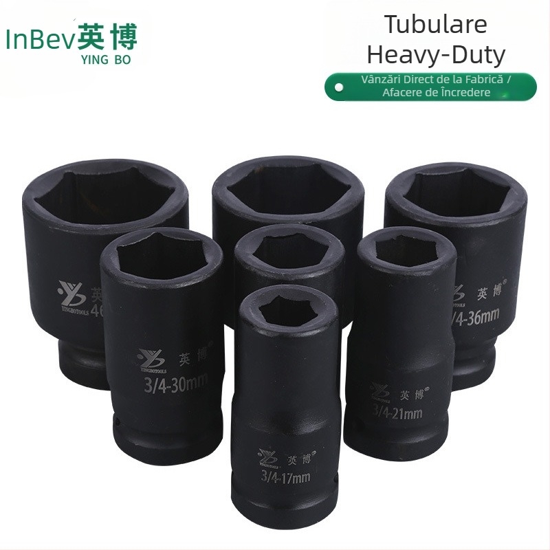 InBev Nuca pneumatică hexagonală, nivel industrial, lungime 8 cm, hexagon 19 mm, robust pentru ax de 3/4 inch