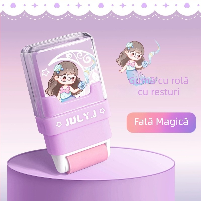 Radieră pentru copii cu rolă din cauciuc pentru colectarea resturilor, fără urme, rolă creativă cu două capete, textură piele de elefant