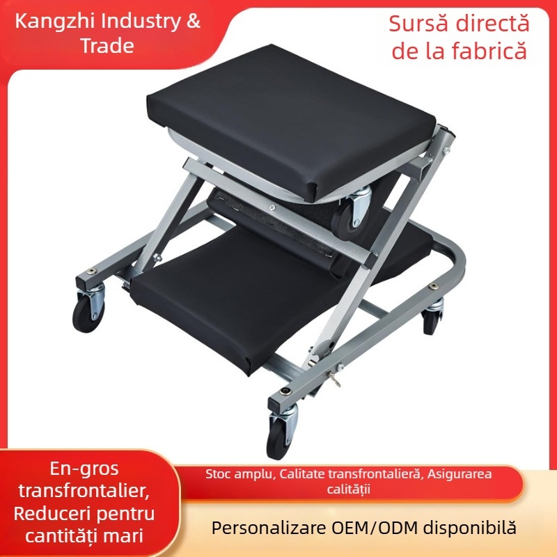 Scaun pliabil pentru reparații auto, multifuncțional, 36 inch, bancă de lucru