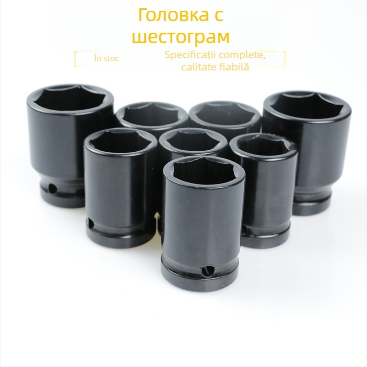Cheie pneumatică cu tor hexagonal, robustă, cu cuplă de 3/4 in, priză de 19 mm, acoperire electroforetică, oțel 45#
