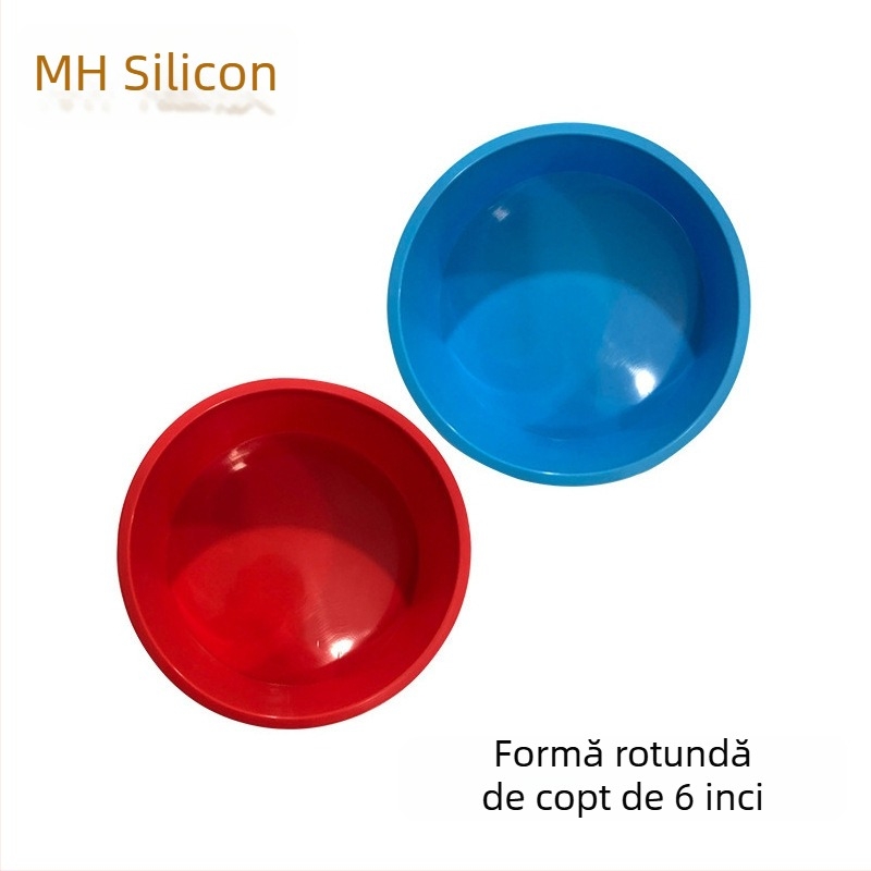 Formă circulară pentru prăjituri din silicon, 6 inch, tavă pentru mousse, inel decorativ circular pentru coacere DIY