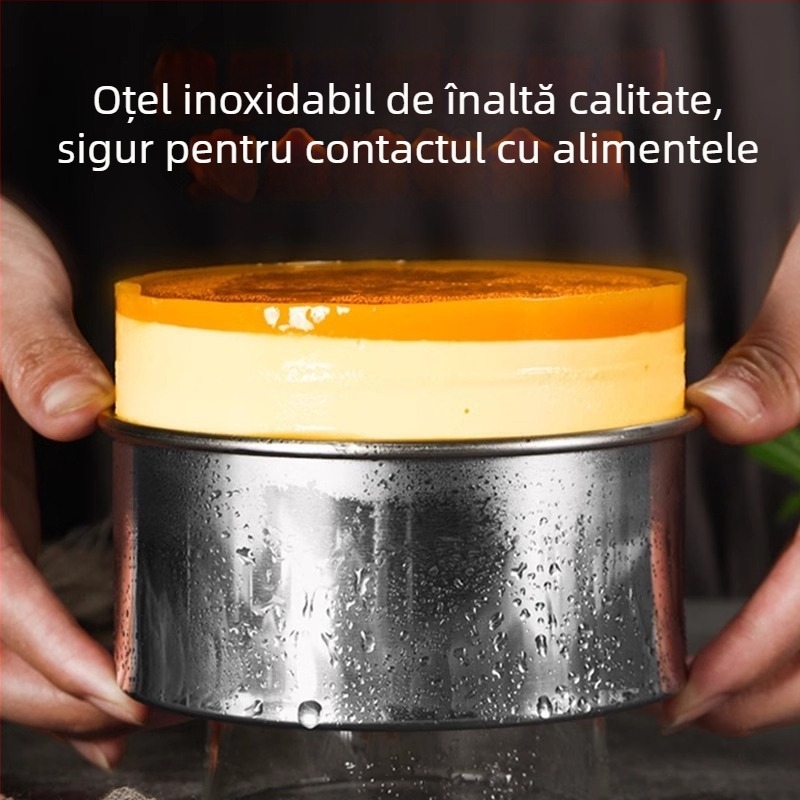 Formă de prăjituri chiffon cu fund detașabil, rotundă, din oțel inoxidabil, pentru coacere acasă