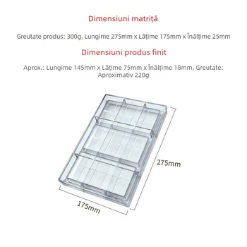 Formă de ciocolată Dubai cu umplutură – matriță din plastic pentru cofetărie