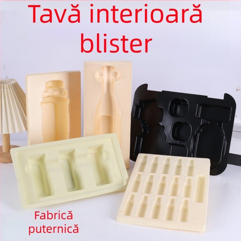 Tavă transparentă din PVC pentru vin, carcasă PP din spumă, interior cu flock pentru componente metalice, tavă interioară PET, protecție la șocuri pentru depozitare, personalizabil