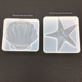 Formă DIY din rășină epoxidică pentru stea de mare și scoică, mare, din silicon, pentru decorarea torturilor și bijuterii
