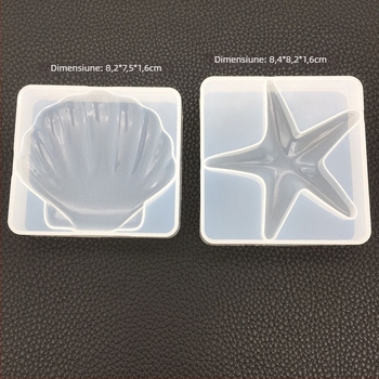 Formă DIY din rășină epoxidică pentru stea de mare și scoică, mare, din silicon, pentru decorarea torturilor și bijuterii