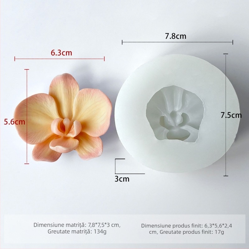 Formă de silicon Phalaenopsis pentru DIY flori 3D pentru lumânări și ipsos decorativ
