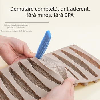 Nouă matriță din silicon cu compartimente multiple pentru prăjituri lungi cu vanilie, mousse, ciocolată și budincă – calitate alimentară, patiserie franțuzească