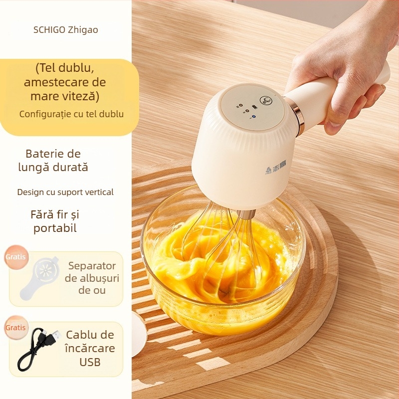 Spumător electric pentru lapte și tel pentru ouă, tel de mână pentru cafea, 3 viteze, model TK-D302