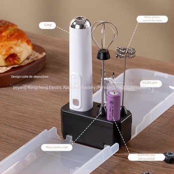 Spumator electric pentru lapte, dispozitiv mic multifuncțional, cu trei trepte, mâner portabil