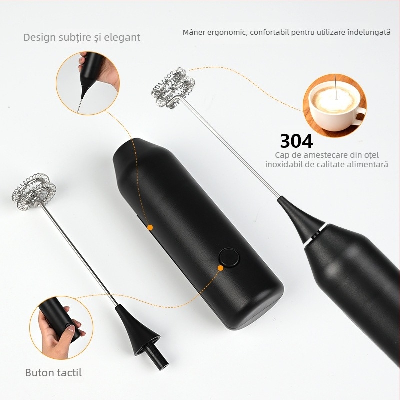 Aparat mini de spumare a laptelui, portabil, wireless, electric, pentru cafea și uz casnic