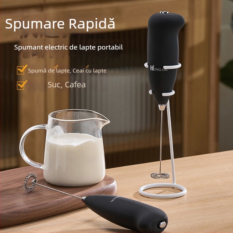 Spumător de lapte pentru cafea – mini agitator manual pentru lapte cald și rece