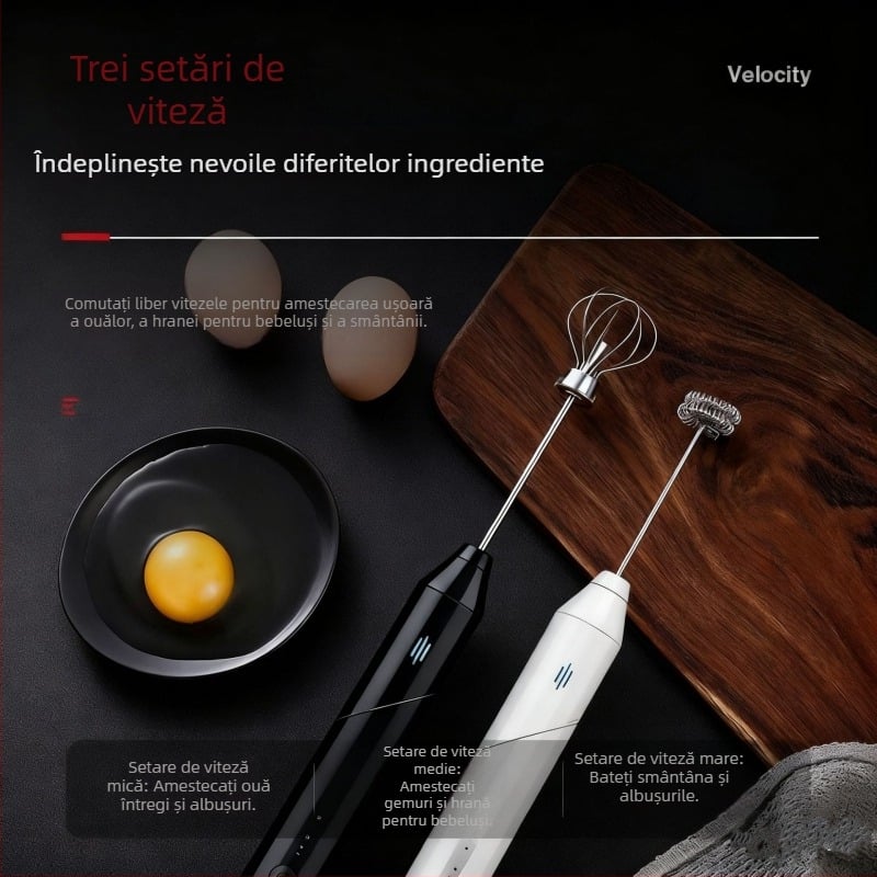 Spumator de lapte electric, mixer de mână compact, inteligent pentru cafea