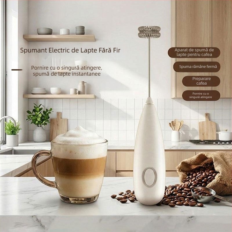 Bețișor electric portabil pentru ouă și lapte, spumator automat pentru lapte, aparat de spumă pentru cafea