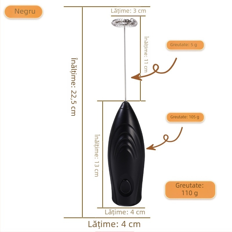 Bătător electric pentru ouă și cremă, spumător de lapte compact
