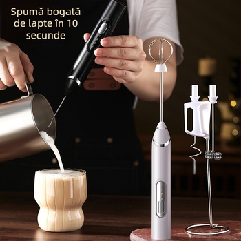 Spumător de lapte electric cu atașament tel pentru ouă