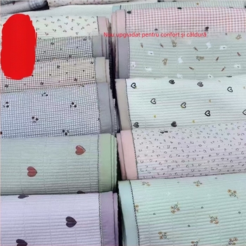 Stil coreean, acoperire de pat cu două fețe, set de trei piese, lavabilă la mașină, quiltat, cu model floral pentru tatami