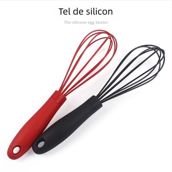 Amestecător de ouă din silicon, 10 inch, cu mâner din cauciuc, pentru coacere