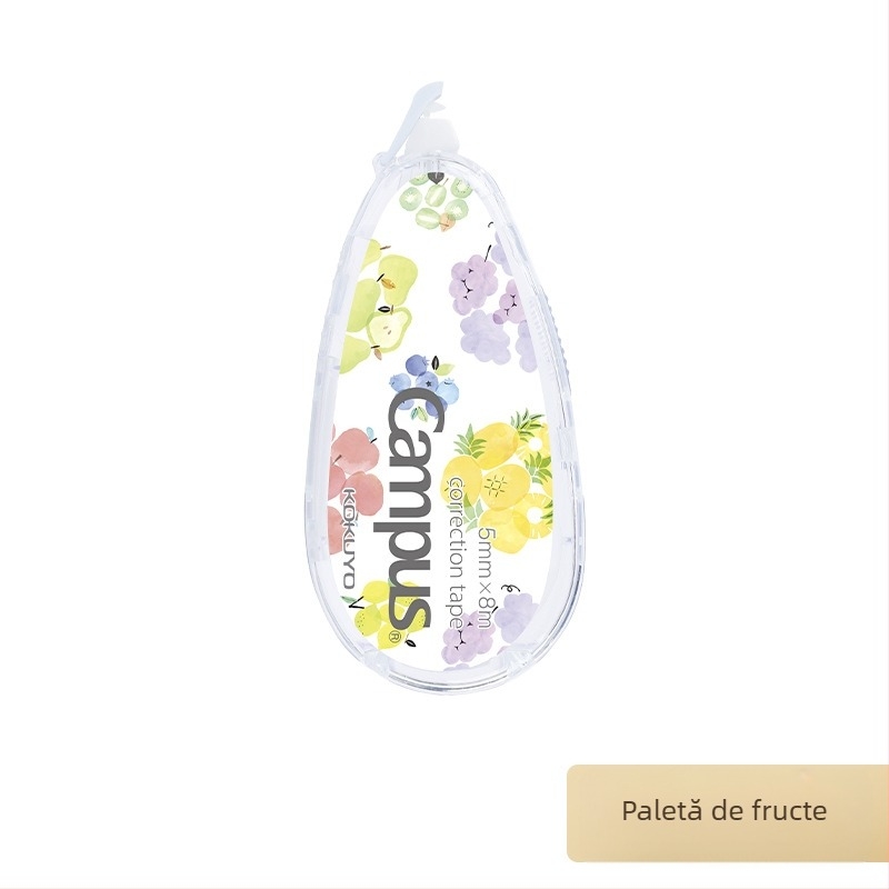 Kokuyo 3508 Bandă de corecție de culoare cu nucleu înlocuibil, carcasă albă, design campus acuarelă, pentru studenți