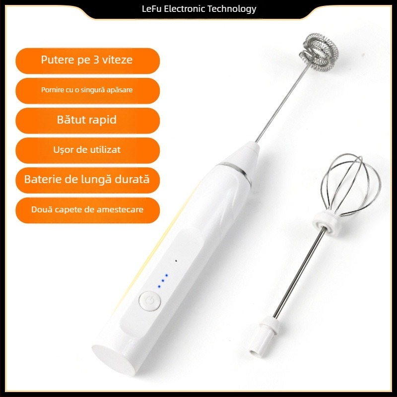 Bătător electric pentru ouă și lapte, spumator de lapte, mini mixer pentru smântână