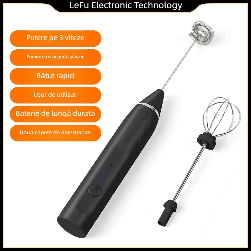 Bătător electric pentru ouă și lapte, spumator de lapte, mini mixer pentru smântână